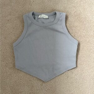 American Threads Purple-Grey Crop Top